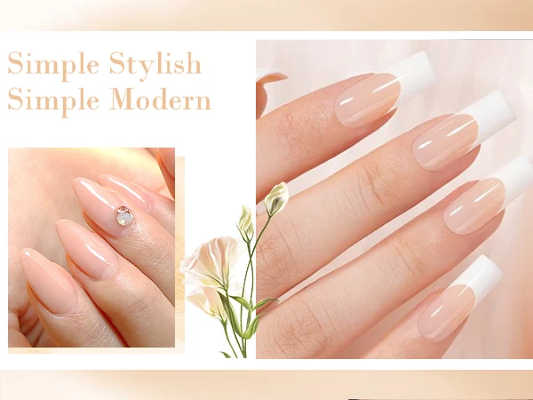 Honey Joy 50g Dipping Nail Powder Pink Clear Nude Dip Powder Nature Dry Without Lamp Cure for French Nail Art DIY Salon Effect