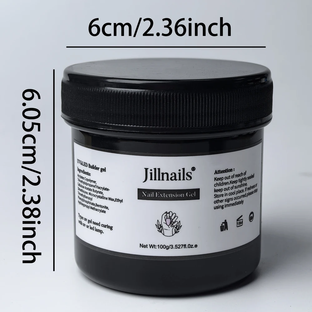 Jillnails Neon Gel Builder 50G/100G Neon Green Pink Orange Red Yellow Builder UV Hard Gel for Nails Extension