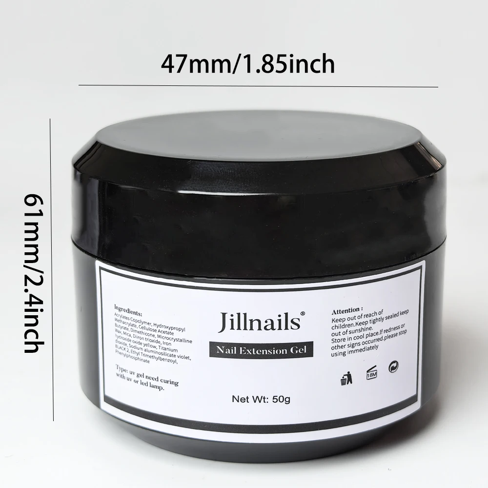 Jillnails Neon Gel Builder 50G/100G Neon Green Pink Orange Red Yellow Builder UV Hard Gel for Nails Extension