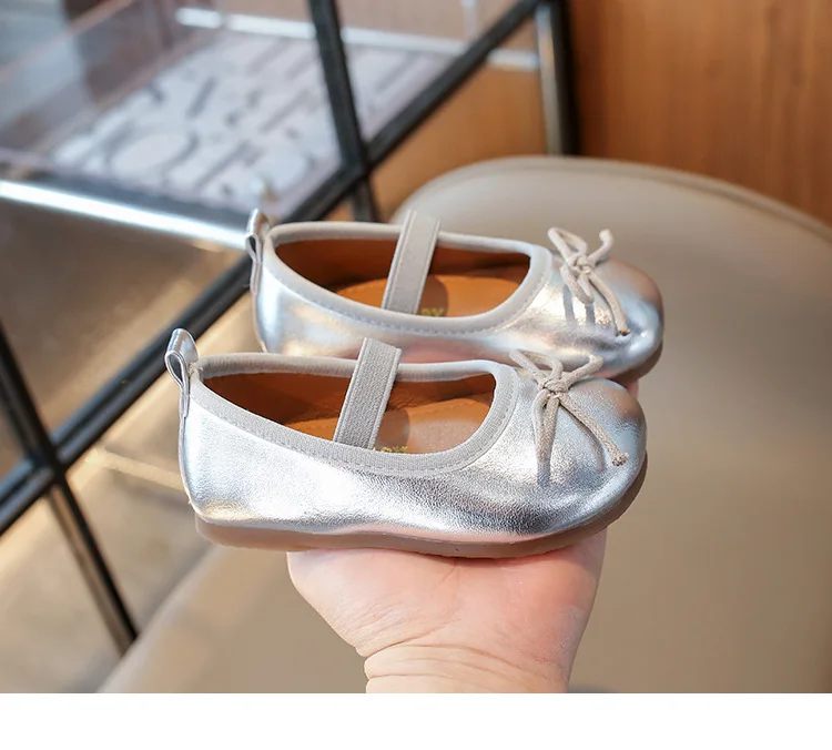 Children Flats Girls PU Leather Shoes Spring Autumn Kids Dancing Shoes For Girl Soft Flexible Toddler Shoes Gold, Red, Silver