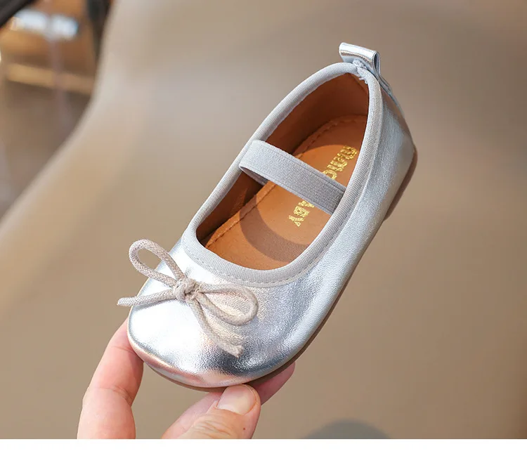 Children Flats Girls PU Leather Shoes Spring Autumn Kids Dancing Shoes For Girl Soft Flexible Toddler Shoes Gold, Red, Silver