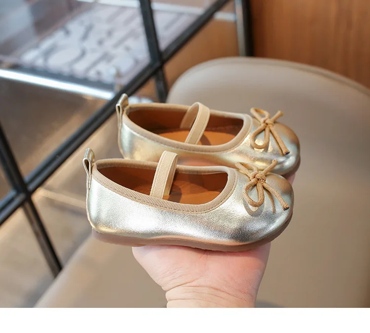 Children Flats Girls PU Leather Shoes Spring Autumn Kids Dancing Shoes For Girl Soft Flexible Toddler Shoes Gold, Red, Silver