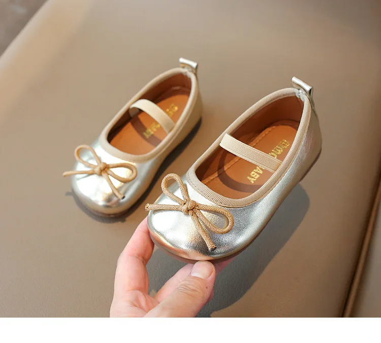 Children Flats Girls PU Leather Shoes Spring Autumn Kids Dancing Shoes For Girl Soft Flexible Toddler Shoes Gold, Red, Silver