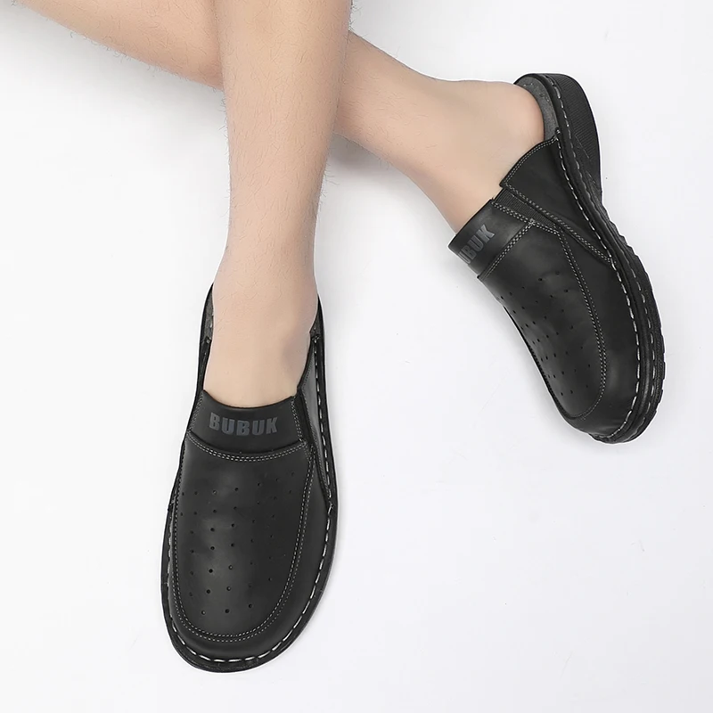 First-Layer Cowhide Men's New Fashion Open-Toe Casual Men's Summer Sandals Adjustable Non-Slip Comfortable Soft-Soled Beach Shoe