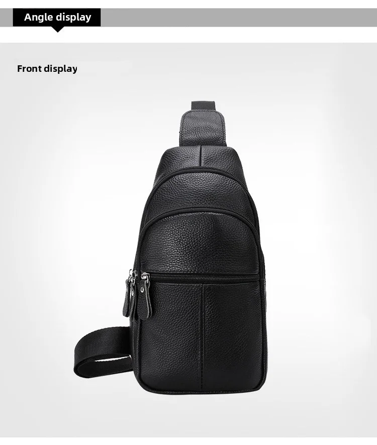 Genuine Leather Chest Pack Men's Large-capacity Cowhide Shoulder Bag Business Commuter Men's Crossbody Bag Phone Storage Bag