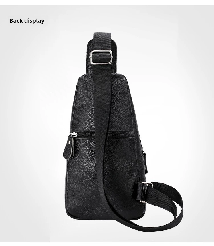 Genuine Leather Chest Pack Men's Large-capacity Cowhide Shoulder Bag Business Commuter Men's Crossbody Bag Phone Storage Bag