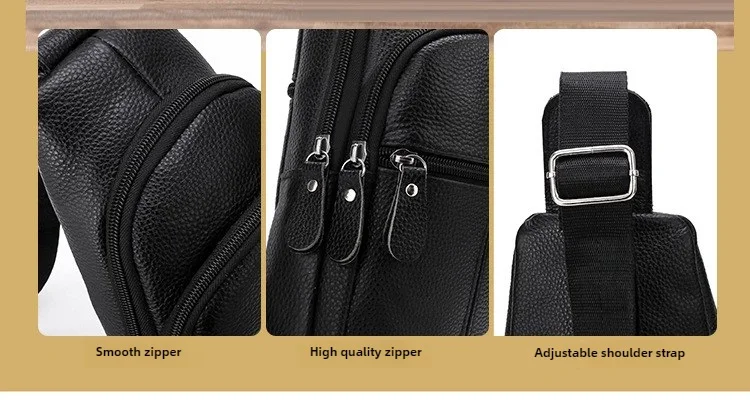 Genuine Leather Chest Pack Men's Large-capacity Cowhide Shoulder Bag Business Commuter Men's Crossbody Bag Phone Storage Bag