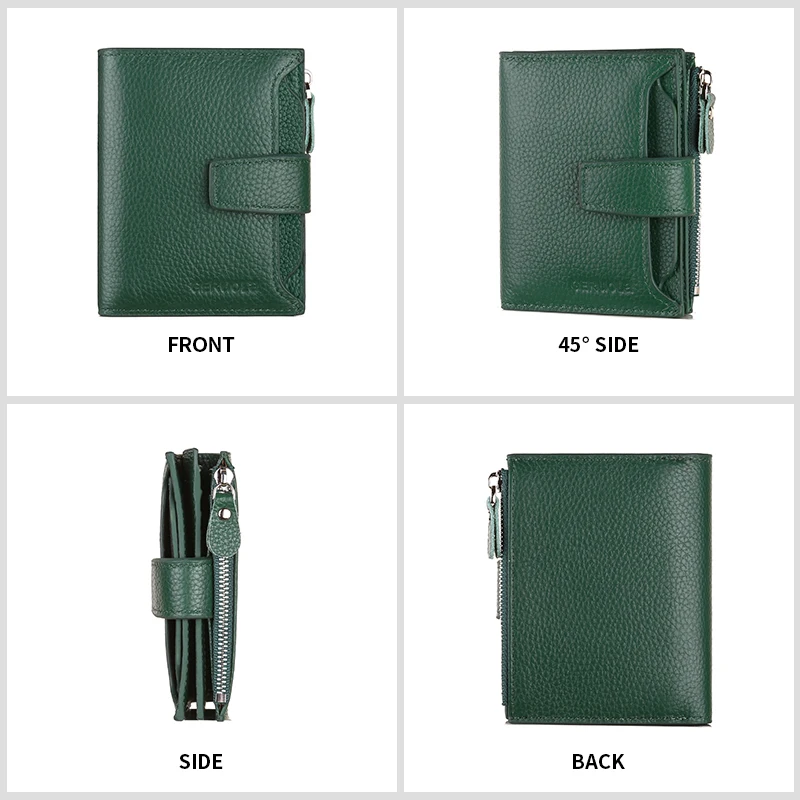 RFID Anti-Theft Brush New Three Fold Multi Fold Genuine Leather Cowhide Wallet Multifunctional anti Tamper Magnetic Card Bag Sho