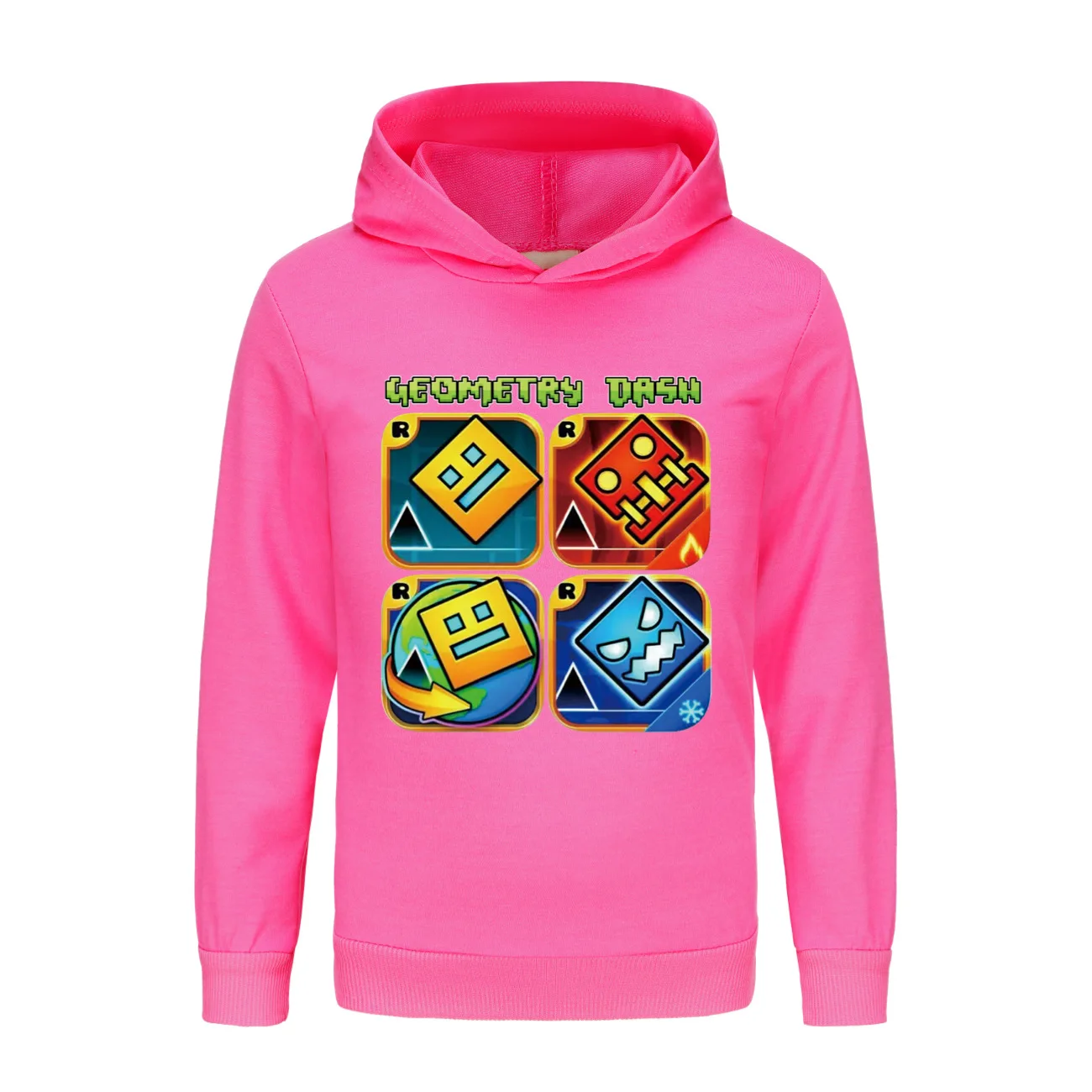 Geometry Dash Clothes Kids Spring Autumn Hoodies Baby Boys Hooded Sweatshirts Toddler Girls Casual Outerwear Children Coats