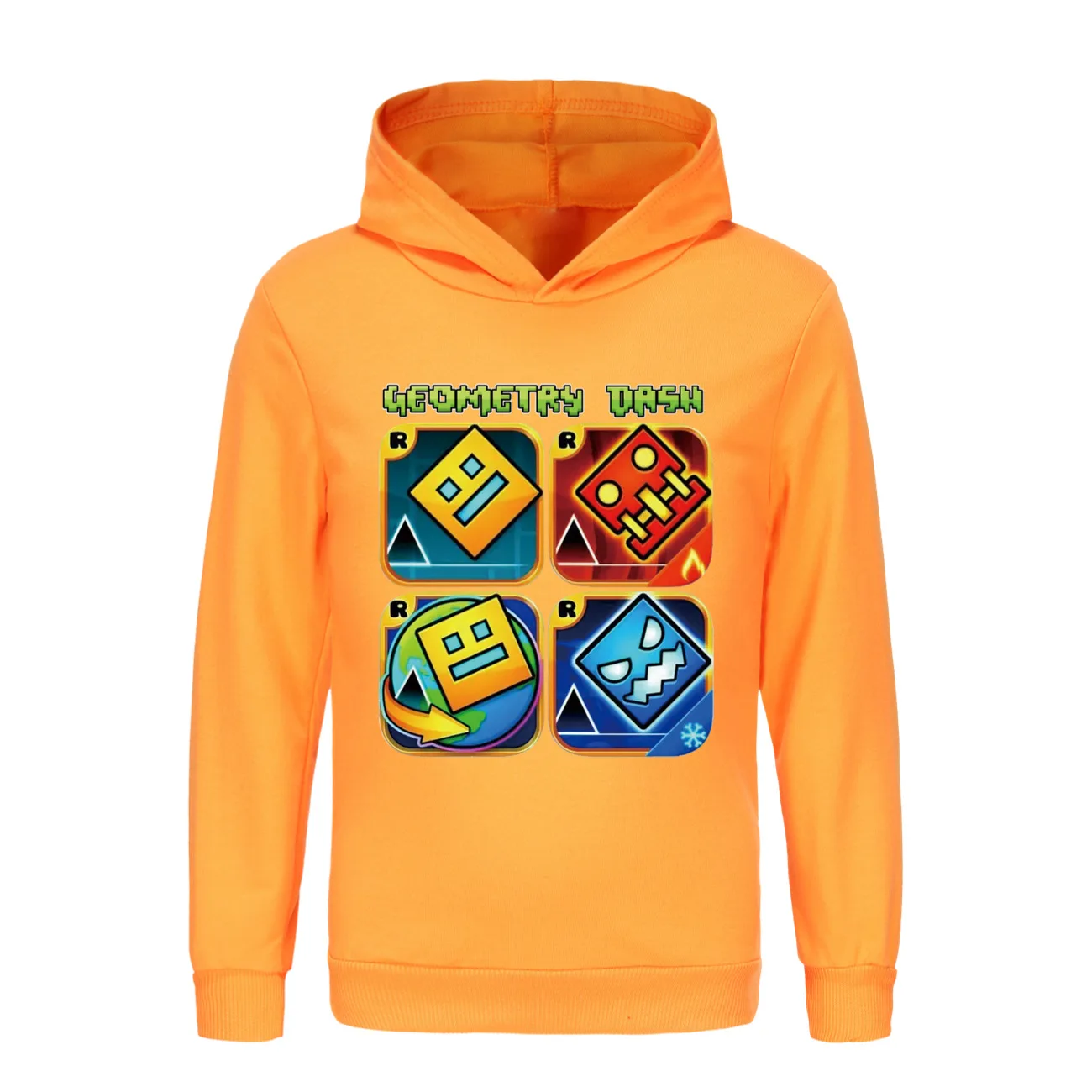 Geometry Dash Clothes Kids Spring Autumn Hoodies Baby Boys Hooded Sweatshirts Toddler Girls Casual Outerwear Children Coats