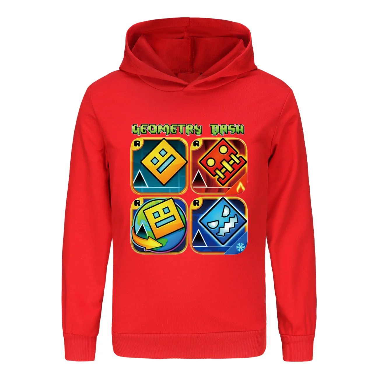 Geometry Dash Clothes Kids Spring Autumn Hoodies Baby Boys Hooded Sweatshirts Toddler Girls Casual Outerwear Children Coats