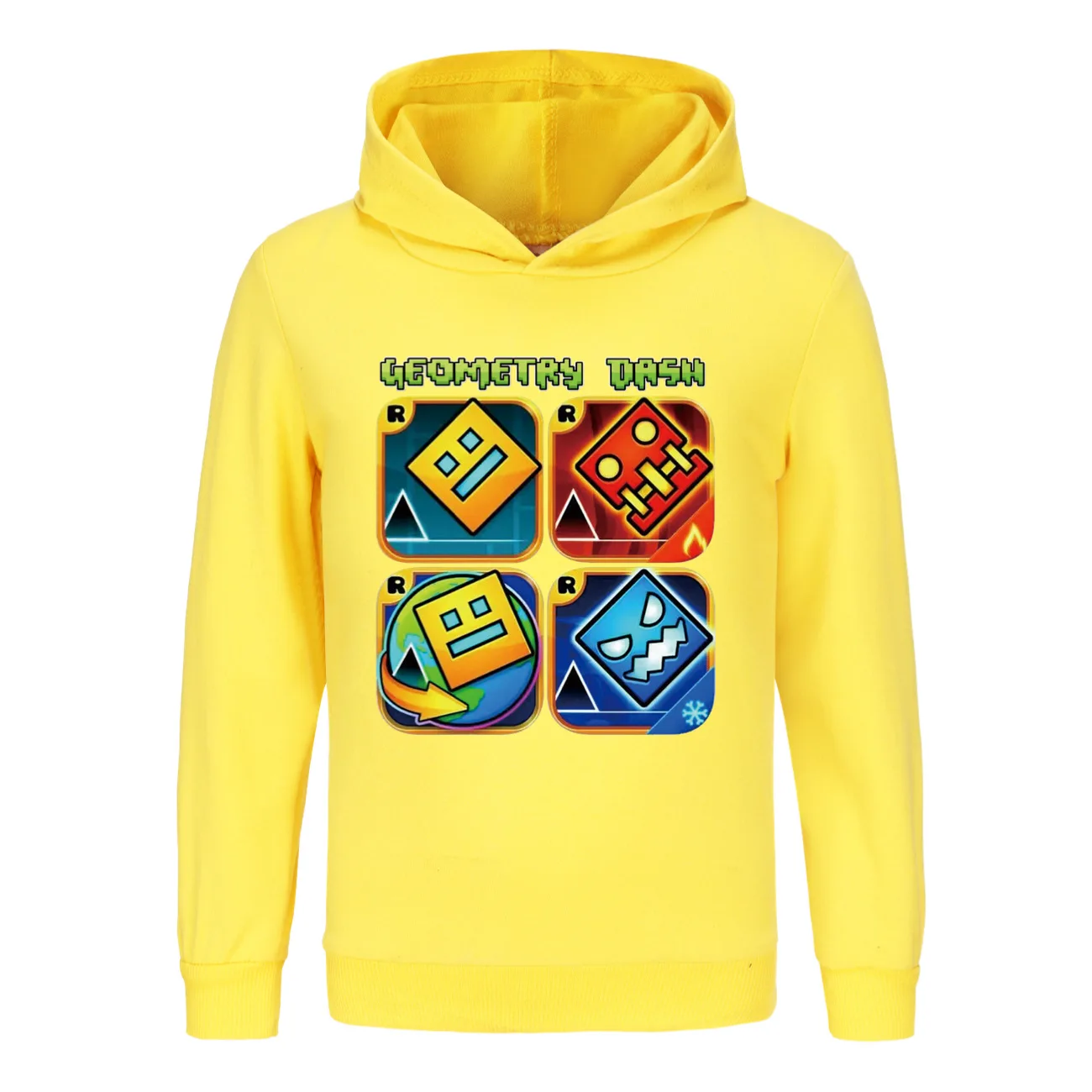 Geometry Dash Clothes Kids Spring Autumn Hoodies Baby Boys Hooded Sweatshirts Toddler Girls Casual Outerwear Children Coats