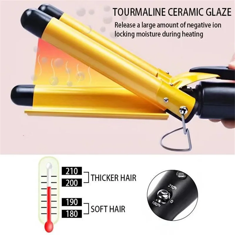 Professional Hair Curling Iron Ceramic Triple Barrel Hair-Curler Irons Hair Wave Waver Styling Tools Hair Styler Wand for Woman