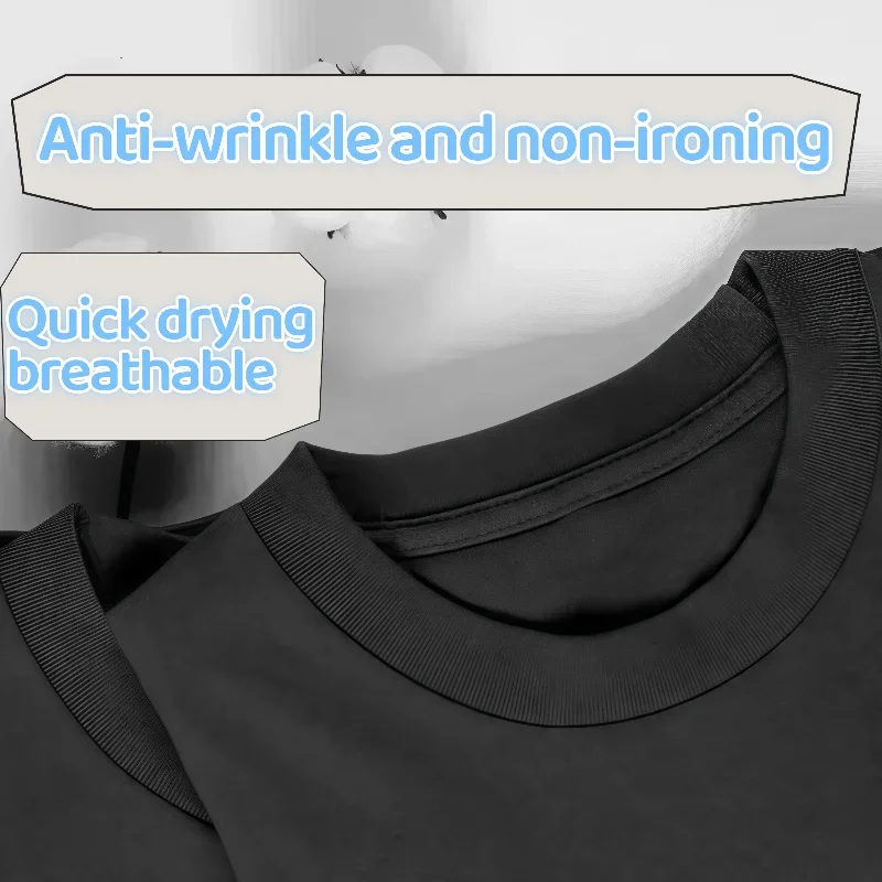 Breathable Cotton Round Neck T-Shirt 2025 Loose Casual Street Clothes Short Sleeves Neutral Comfortable Daily Wear