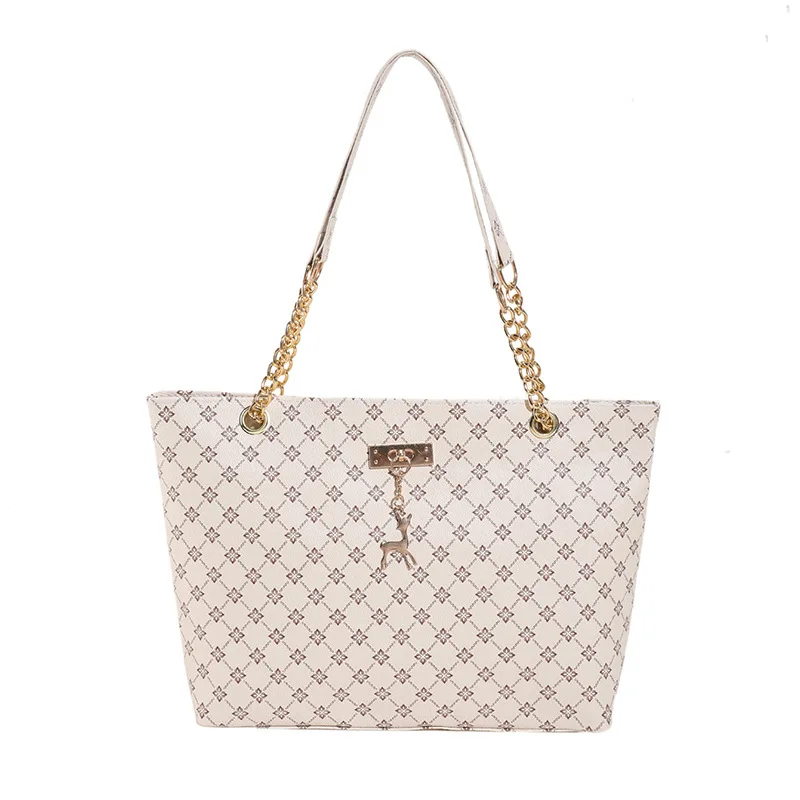 Women's Large Capacity Fashion Tote Bag Luxury Design Handbag Trendy Shoulder Purse with Printing Pattern for Shopping