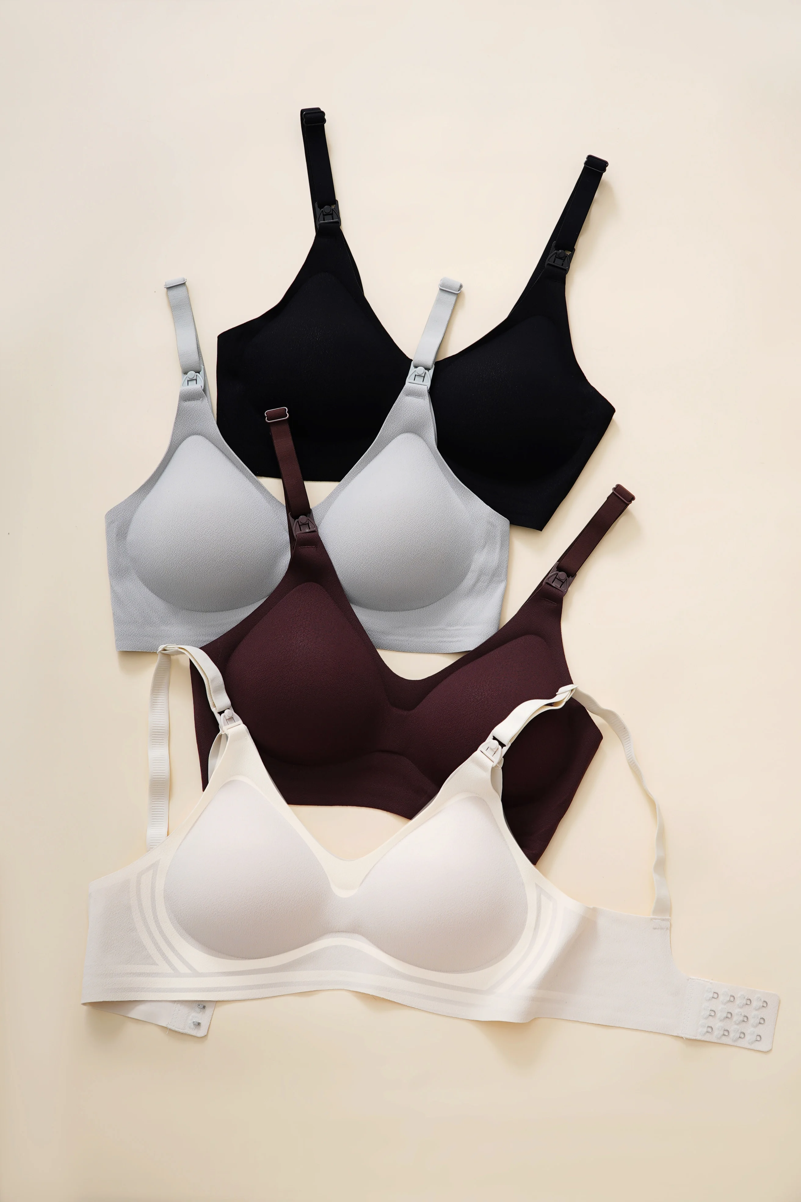 Pregnant Women'S Non Steel Ring Underwear With Front Opening Buckle For Comfortable Breathable Fit Solid Color Nursing Underwear