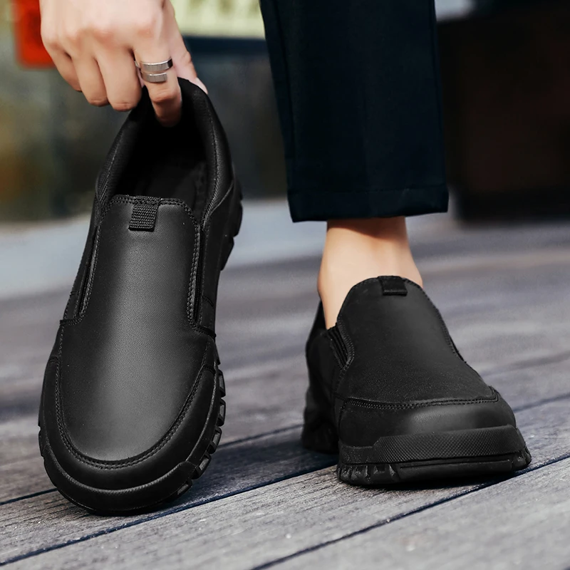 Genuine Leather Men Casual Shoes Black Brown Business Formal Shoes Lightweight Man Loafers Comfortable Male Footwear Moccasins