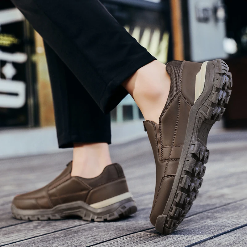 Genuine Leather Men Casual Shoes Black Brown Business Formal Shoes Lightweight Man Loafers Comfortable Male Footwear Moccasins