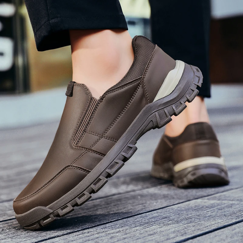 Genuine Leather Men Casual Shoes Black Brown Business Formal Shoes Lightweight Man Loafers Comfortable Male Footwear Moccasins