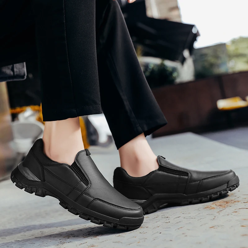 Genuine Leather Men Casual Shoes Black Brown Business Formal Shoes Lightweight Man Loafers Comfortable Male Footwear Moccasins