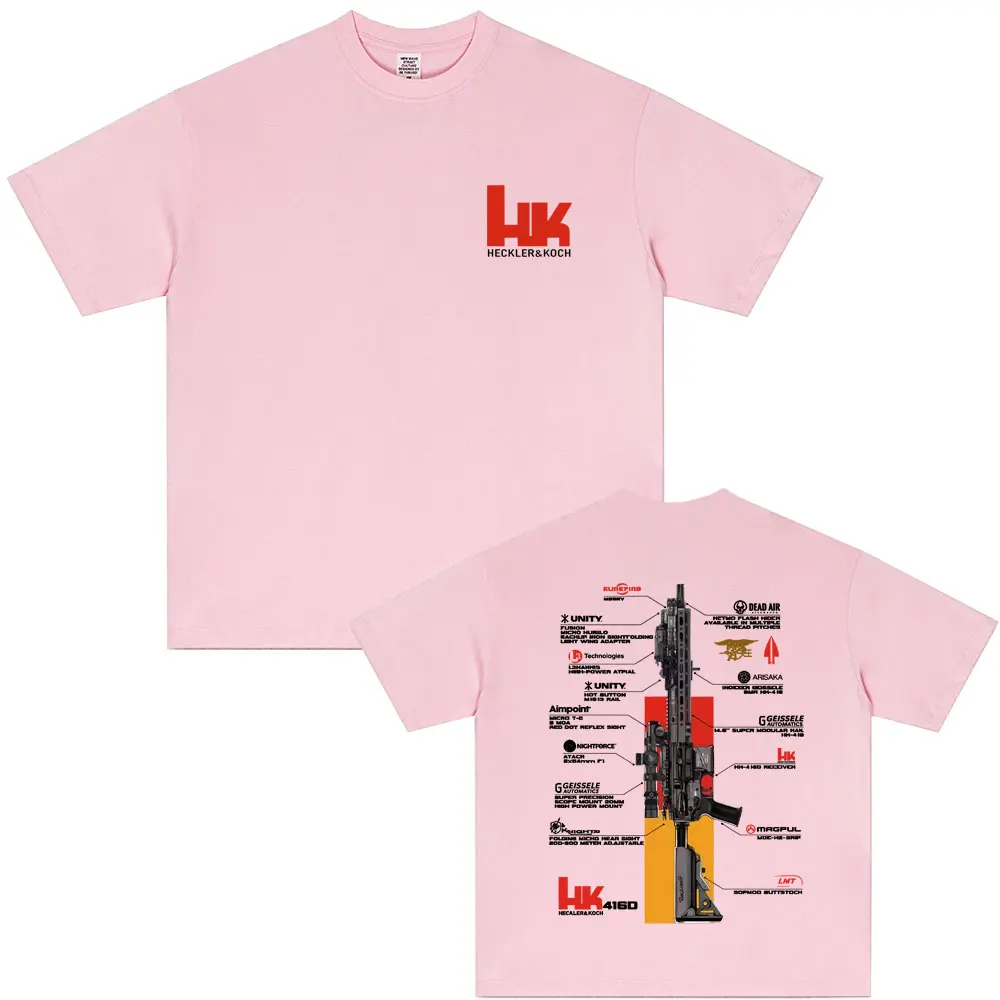 Men's Graphic in Heckler & Koch HK416 T-Shirt 100% Cotton Sweat Wicking Breathable High Quality Casual Tee for Easy Movement