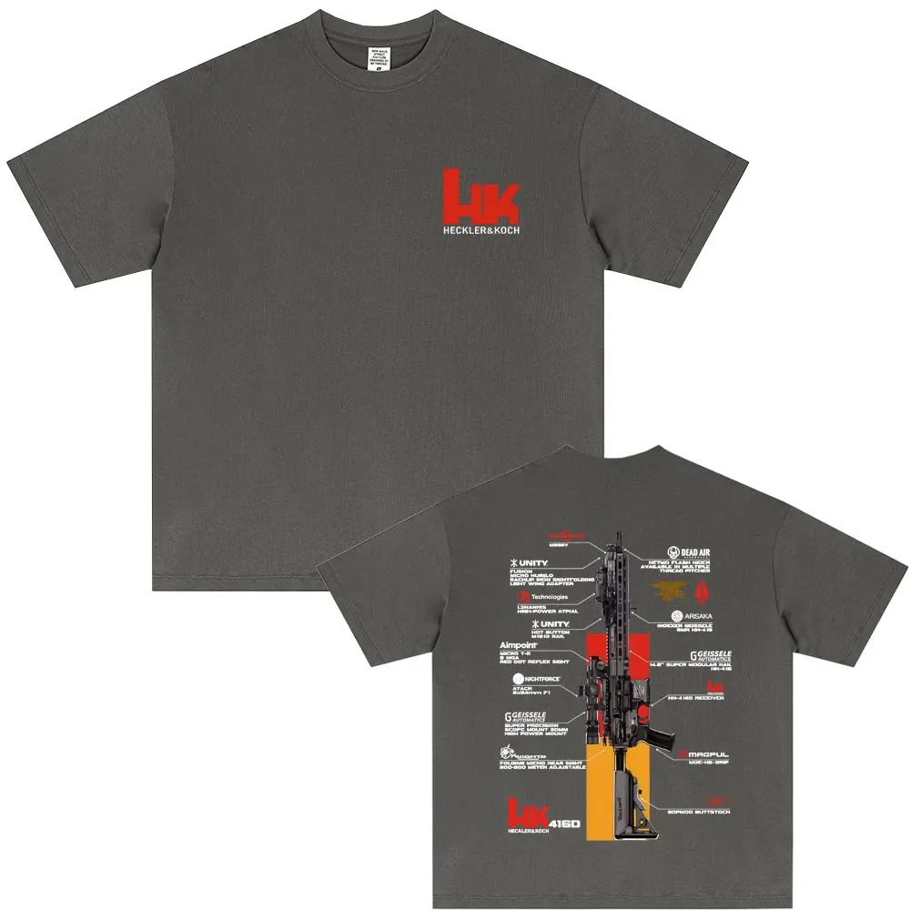 Men's Graphic in Heckler & Koch HK416 T-Shirt 100% Cotton Sweat Wicking Breathable High Quality Casual Tee for Easy Movement