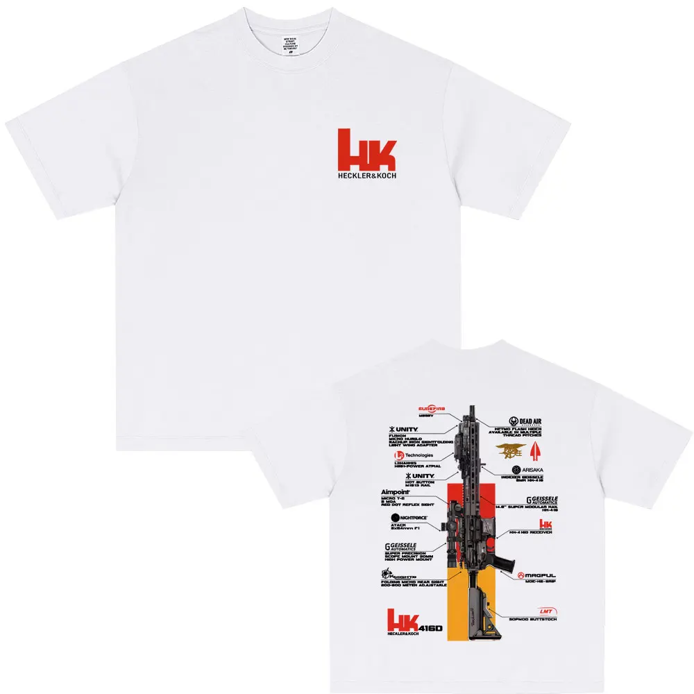 Men's Graphic in Heckler & Koch HK416 T-Shirt 100% Cotton Sweat Wicking Breathable High Quality Casual Tee for Easy Movement