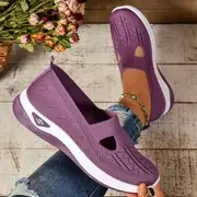 Women's Shoes, Casual Sports Shoes, Solid Color Breathable Sports Soft-Soled lightweight Walking Shoes, Low-Top Knitted Casual S