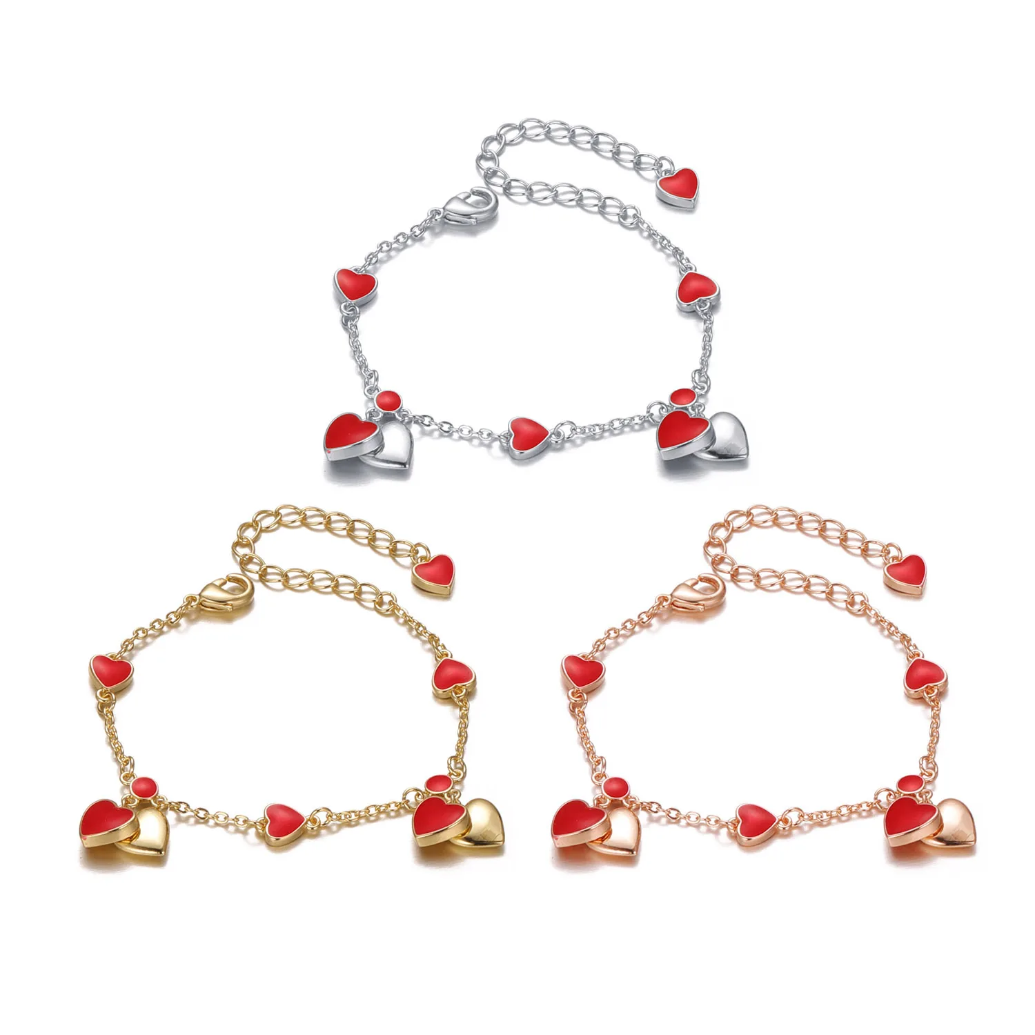 Heart Bracelet Chain Charm Bracelets for Kids Girls Toddle Children Daily Wear Birthday Party Gift