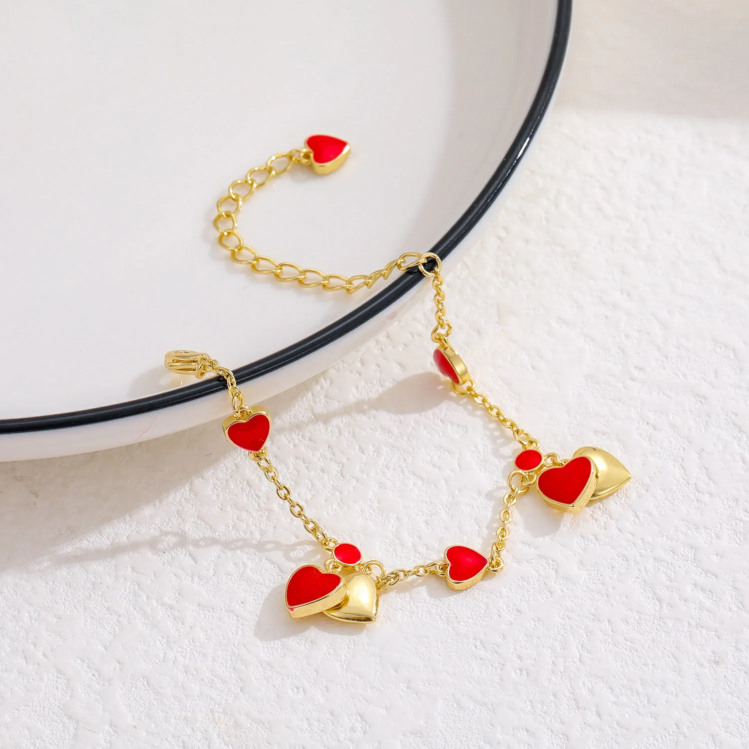 Heart Bracelet Chain Charm Bracelets for Kids Girls Toddle Children Daily Wear Birthday Party Gift