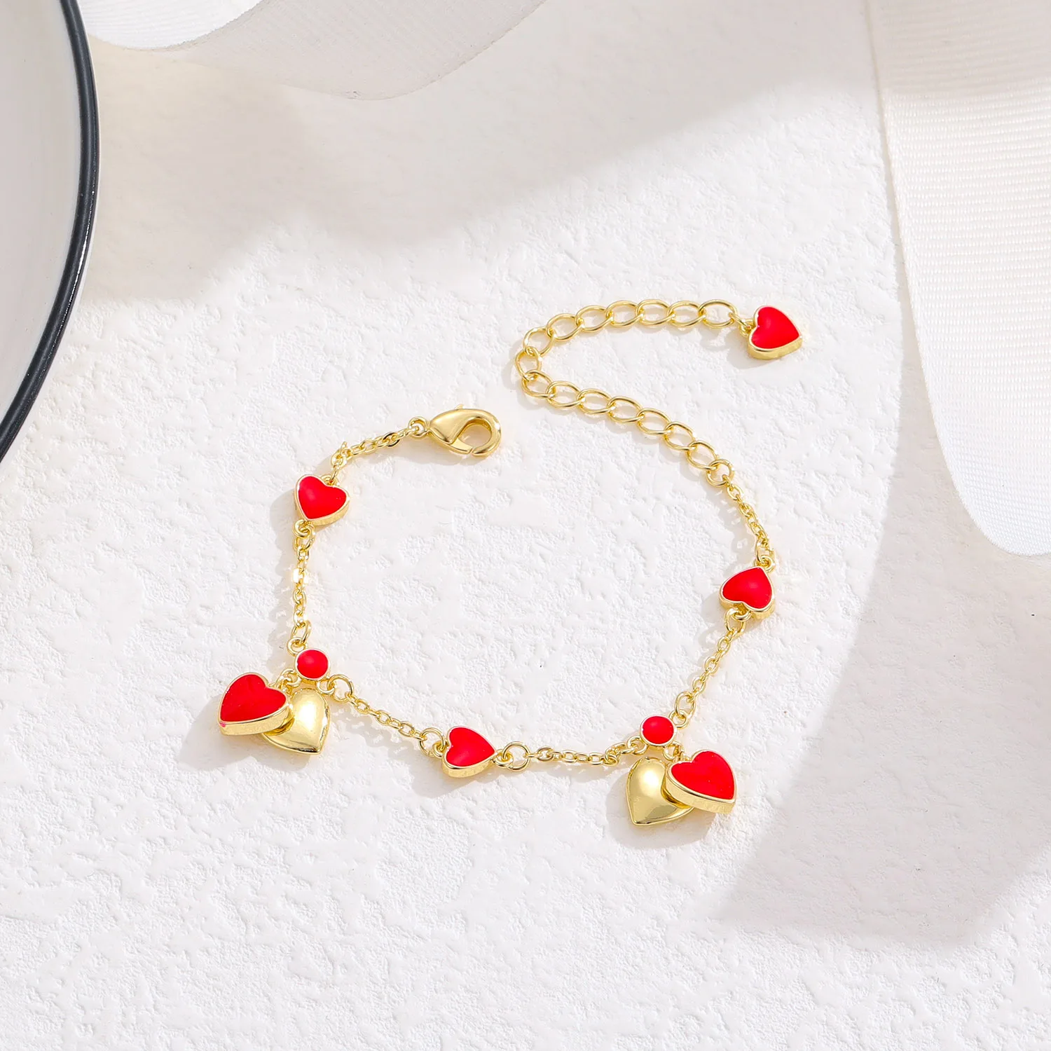 Heart Bracelet Chain Charm Bracelets for Kids Girls Toddle Children Daily Wear Birthday Party Gift