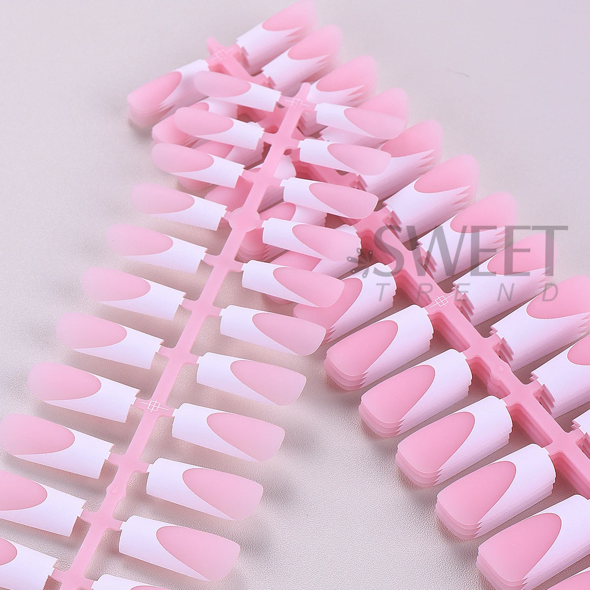 150/160pcs Nude Pinkish Matte Press On Nail Tips Short Square Round Coffin Artificial Fake Nail French Design Frosted Full Cover