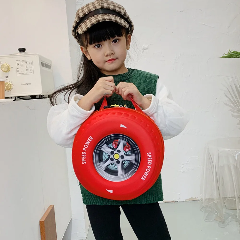 New Colorful Tyre Shaped Children's Schoolbag 3D Cartoon Backpack Large Capacity Kindergarten Shoulder Bag Kid Backpack