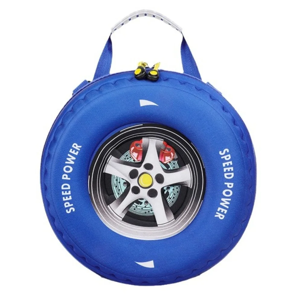 New Colorful Tyre Shaped Children's Schoolbag 3D Cartoon Backpack Large Capacity Kindergarten Shoulder Bag Kid Backpack