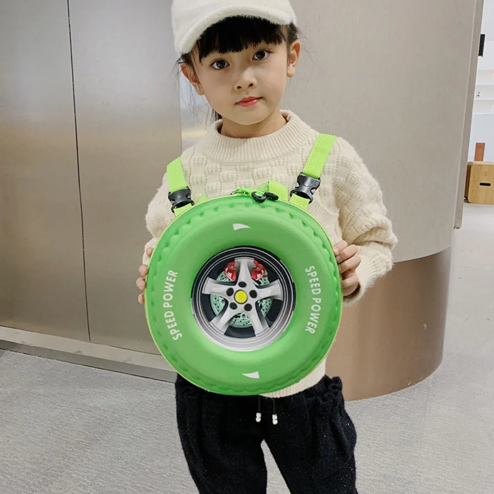New Colorful Tyre Shaped Children's Schoolbag 3D Cartoon Backpack Large Capacity Kindergarten Shoulder Bag Kid Backpack