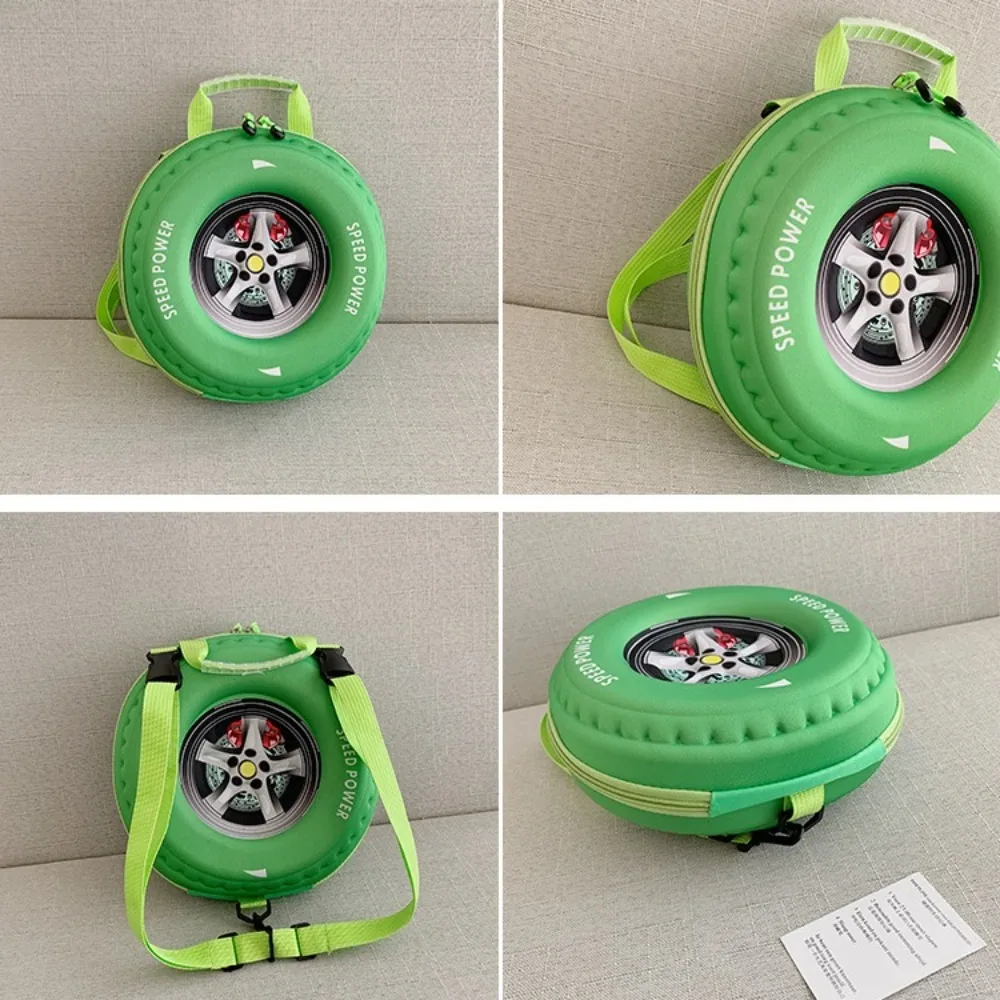 New Colorful Tyre Shaped Children's Schoolbag 3D Cartoon Backpack Large Capacity Kindergarten Shoulder Bag Kid Backpack