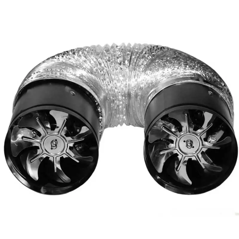 220/110V Metal Round Duct Fan 4" 6" Booster Exhaust Ventilator Ventilation Vent Air for Window Wall Bathroom Toilet Kitchen
