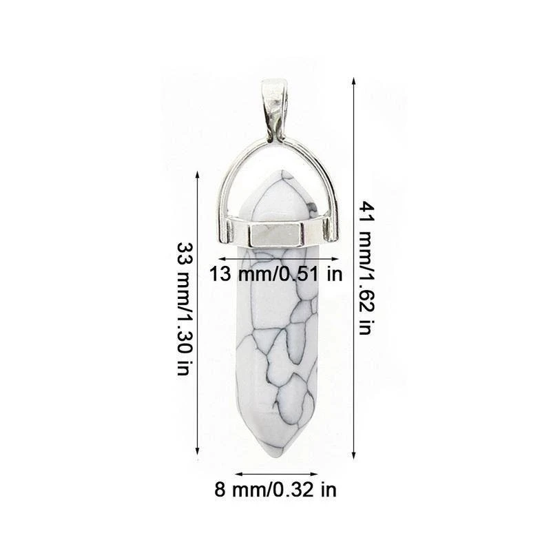 30/40PCS Hexagonal Chakra Synthetic Crystal Pendant Pointed Quartz Stone With Leather Necklace Chain Storage Bag Jewelry Set