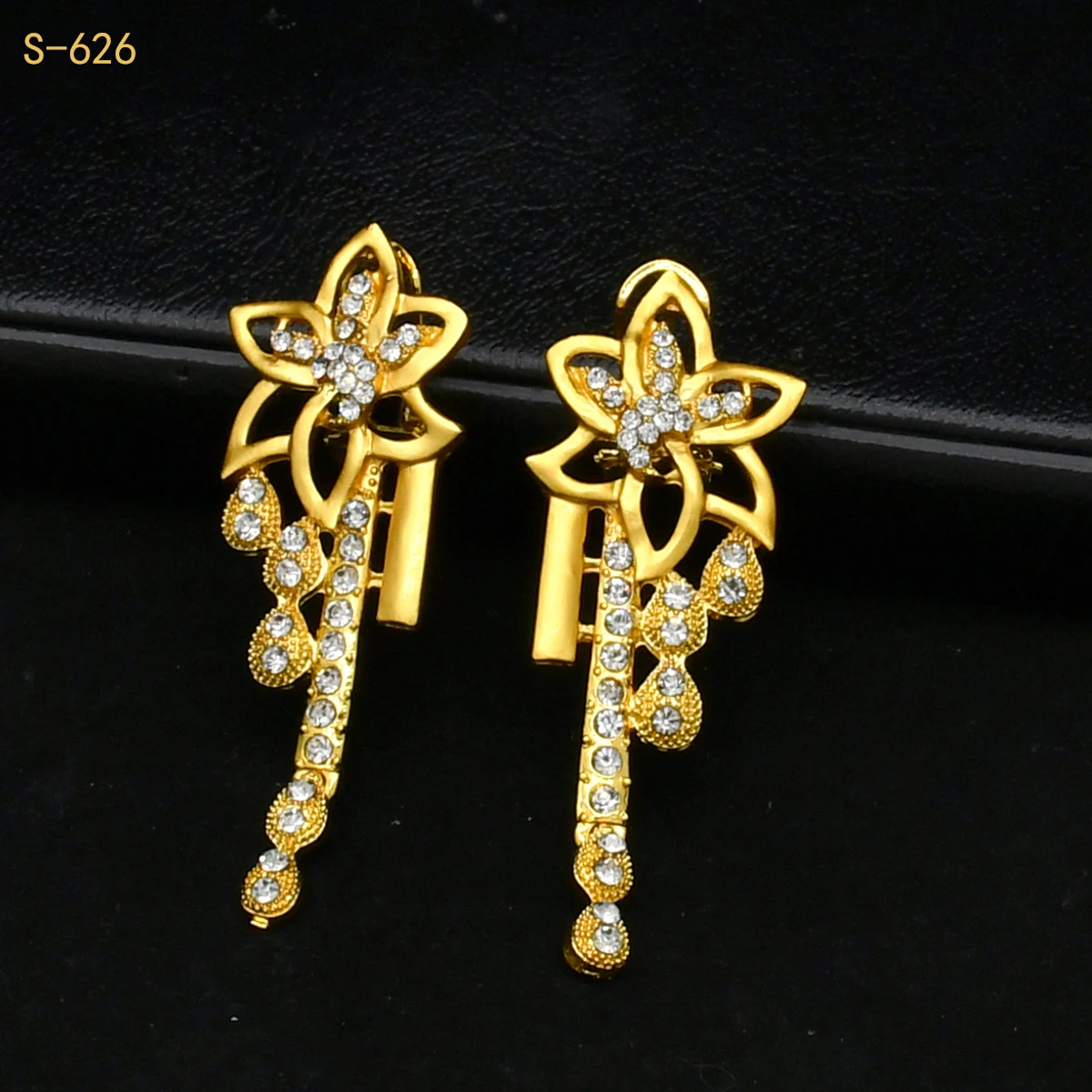 Bridal Dubai Gold Plated Jewelry Set For Women African 24K Gold Plated Necklace Earrings Set Nigerian Indian Wedding Wholesale