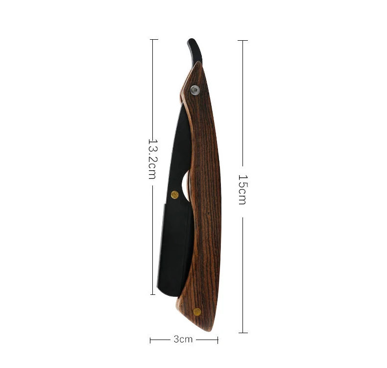 Sandalwood Vintage Razor Stainless Steel Folding Blade Holder Men's Facial Fit Razor Hairdresser's Shaving Tool (Without Blade)