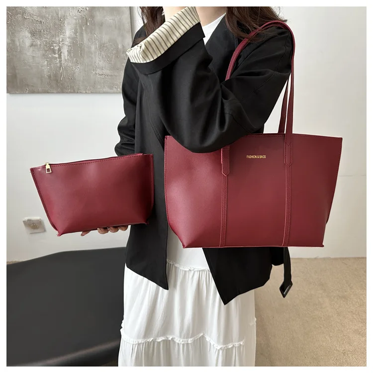 Women's Bag Large Capacity Soft Leather Tote Bags Casual Versatile Single Shoulder Handbag Mommy Handbags 2025 Autumn and Winter