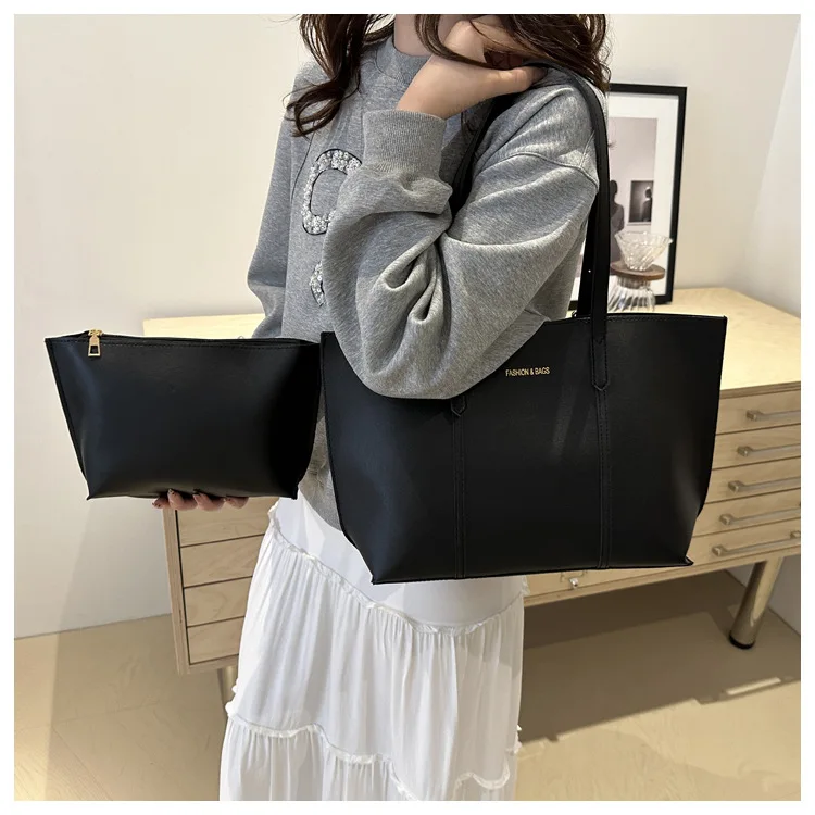 Women's Bag Large Capacity Soft Leather Tote Bags Casual Versatile Single Shoulder Handbag Mommy Handbags 2025 Autumn and Winter
