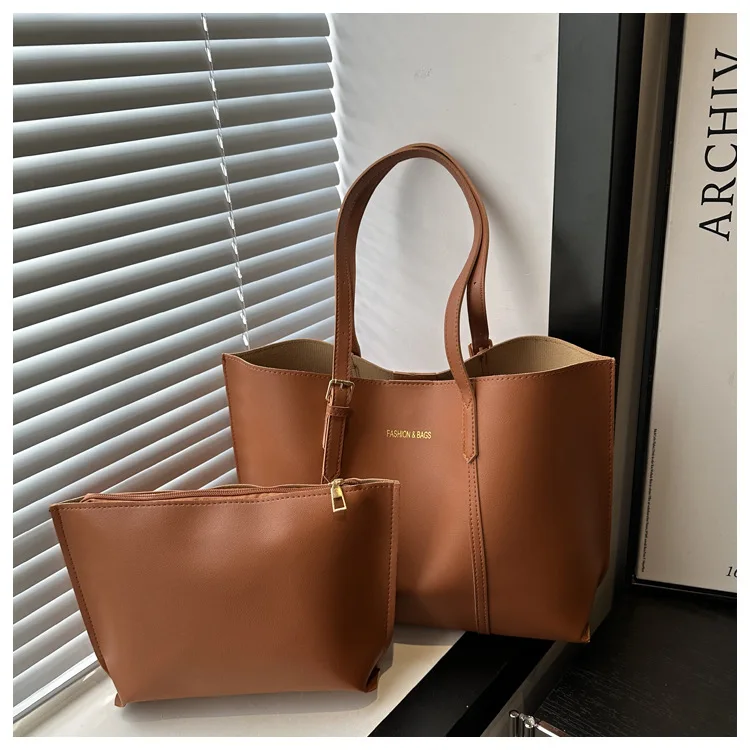 Women's Bag Large Capacity Soft Leather Tote Bags Casual Versatile Single Shoulder Handbag Mommy Handbags 2025 Autumn and Winter