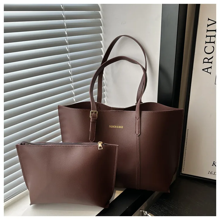 Women's Bag Large Capacity Soft Leather Tote Bags Casual Versatile Single Shoulder Handbag Mommy Handbags 2025 Autumn and Winter