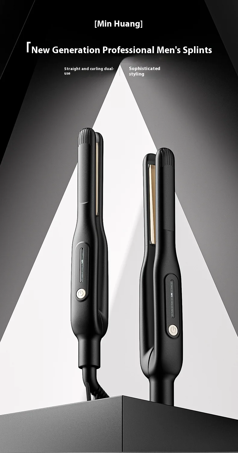 Hair Straightener Ceramic Iron Plate with Negative Ion LCD Display Portable Hair Styler for Men Straightening and Curling