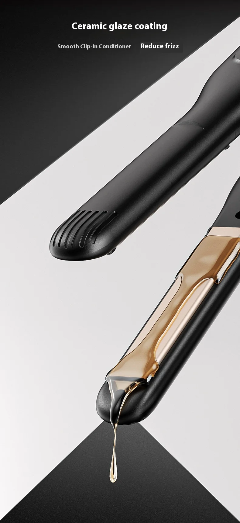 Hair Straightener Ceramic Iron Plate with Negative Ion LCD Display Portable Hair Styler for Men Straightening and Curling