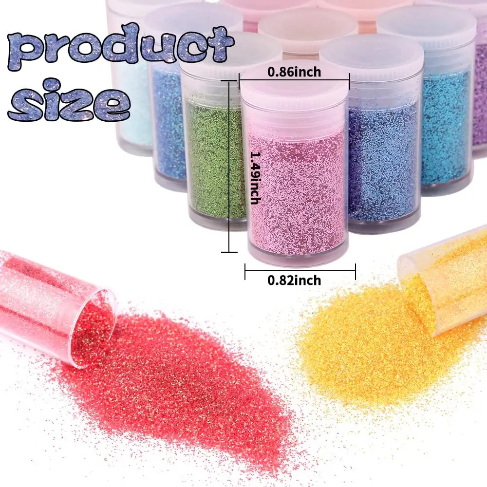 45 ColorsHolographic Chunky and Fine Glitter Mix,  Festival Sequins & Powder, Iridescent Flakes,Nail Art Resin Loose Glitter