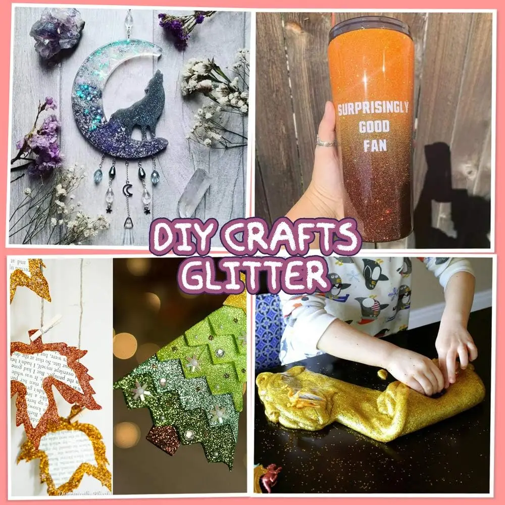 45 ColorsHolographic Chunky and Fine Glitter Mix,  Festival Sequins & Powder, Iridescent Flakes,Nail Art Resin Loose Glitter