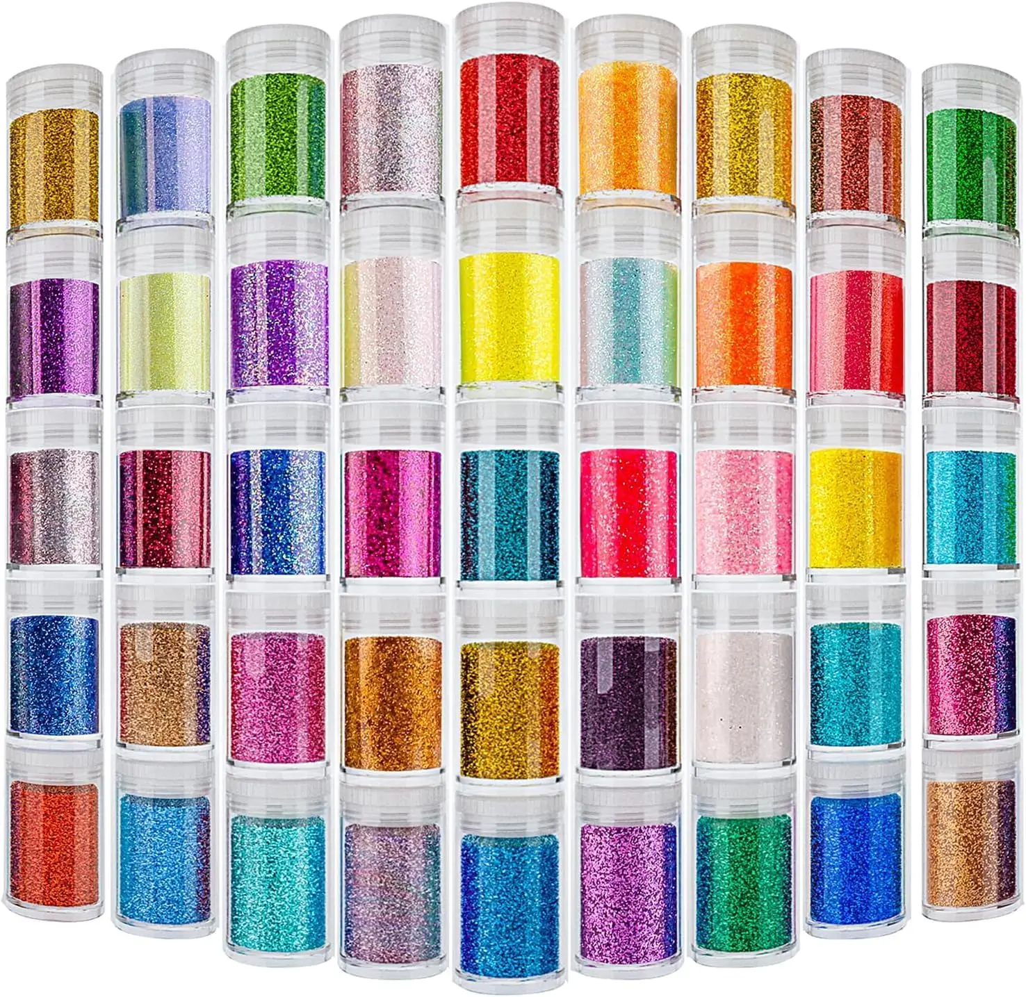 45 ColorsHolographic Chunky and Fine Glitter Mix,  Festival Sequins & Powder, Iridescent Flakes,Nail Art Resin Loose Glitter