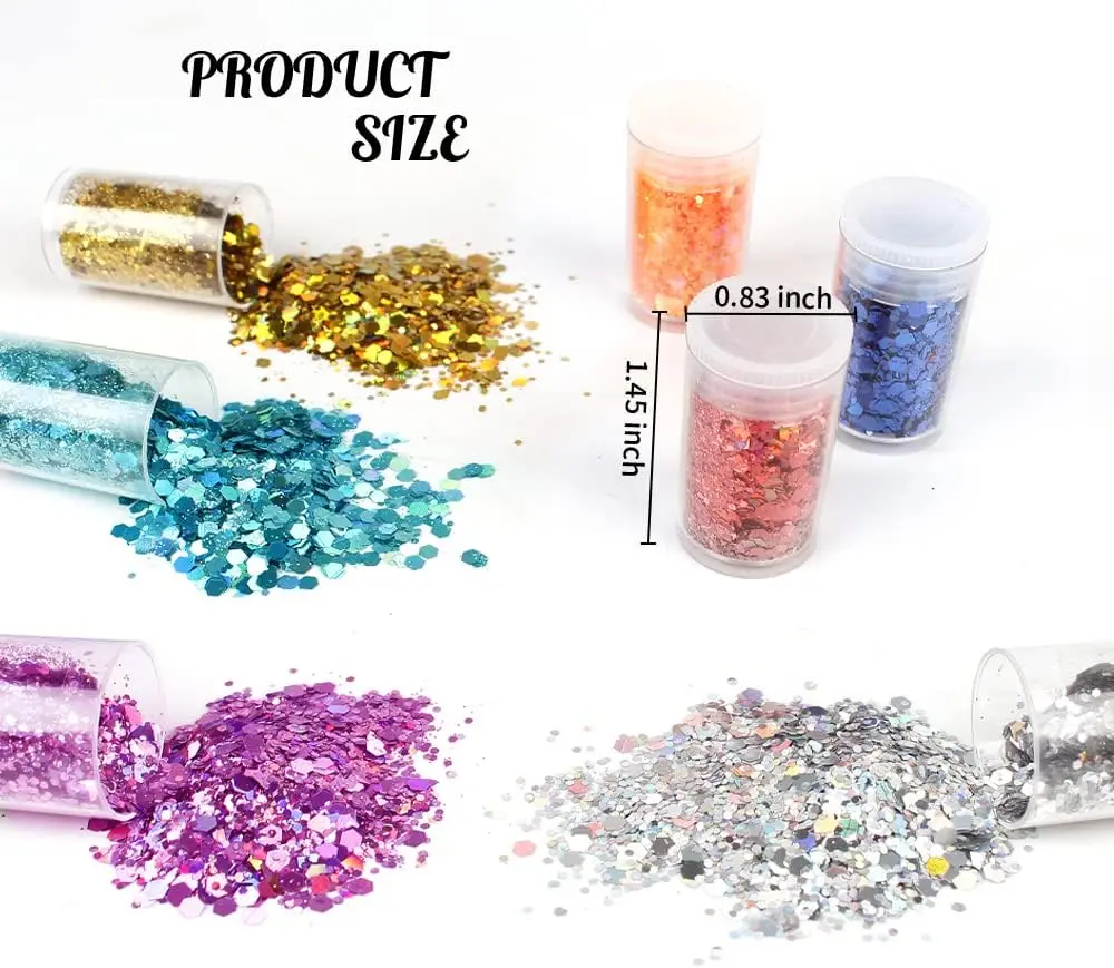 Ultra Fine Glitter 36Colors Set, Holographic Glitter Powder for,Epoxy Resin Arts and Crafts Glitter,Glitter for Nail Makeup
